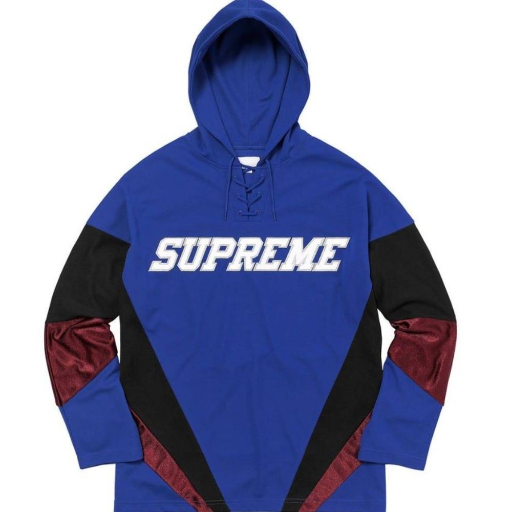SUPREME Hoodie Hockey Jersey - Royal - XL